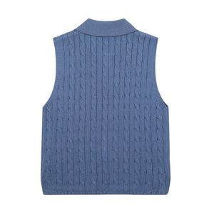 Chic Blue Cable Knit Vest